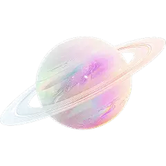 宇宙系列插画风梦幻感粉色星球元素贴纸