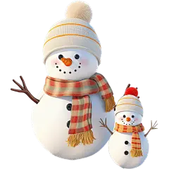 冬天冬季手绘插画雪人元素