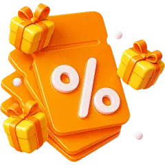 促销系列3D立体促销%礼盒优惠券元素