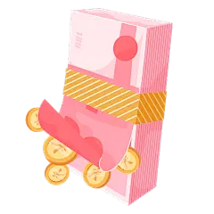 手绘-金融理财主题贴纸-人民币