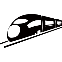 常规内容-图标系列扁平风黑色高铁行驶元素