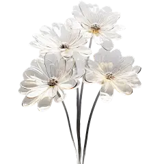 通用3D质感立体水晶花束花丛花元素素材