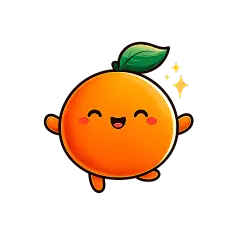 果蔬系列卡通感可爱拟人表情橙子元素