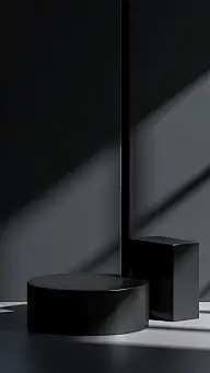 背景通用简约风黑色光影展台几何图片素材