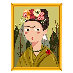 手绘卡通-恶搞名画创意贴纸