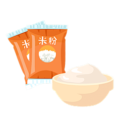 手绘-母婴食品元素贴纸SVG-米粉