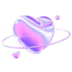 感恩节感恩有你3D立体C4D充气镭射紫色爱心元素