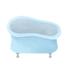 水彩风-浴室元素-浴缸