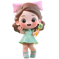 通用3D卡通感可爱小女孩儿童人物贴纸