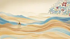 中国风系列国风沙漠骆驼背景