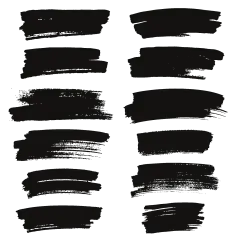 常规内容-纹理系列黑色毛笔笔画