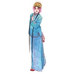 水彩手绘-戏曲人物意贴纸6