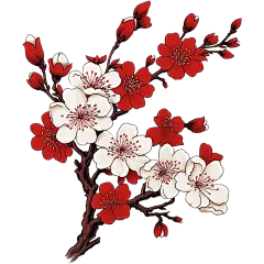 中国风水墨国画梅花