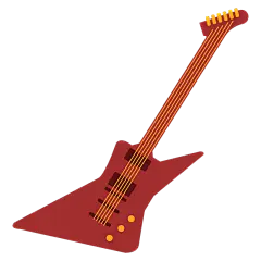 扁平剪纸电吉他音乐元素贴纸