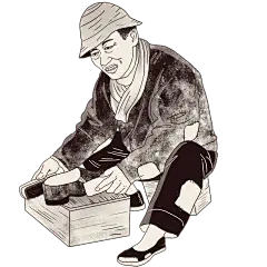 手绘-版画民国风人物插画贴纸9
