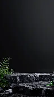 背景通用黑色石头展台背景场景图片素材