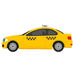 扁平-通勤工具交通元素贴纸-出租车