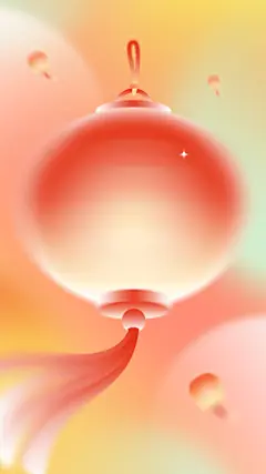 元宵节简约扁平弥散灯笼背景