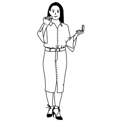 手绘-简笔画职业人物贴纸-化妆师