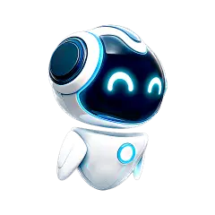 科技风系列3D立体光泽感可爱小机器人元素