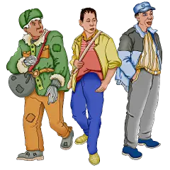 手绘中年男人复古人物常规贴纸