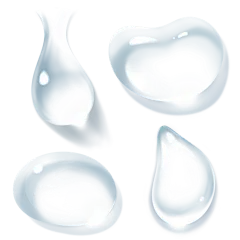 手绘透明水滴插画元素1