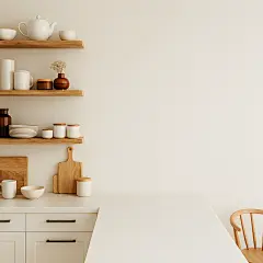 常规内容-家居系列简约感原木色厨房背景