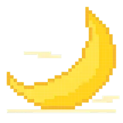 手绘-像素风自然元素贴纸-月亮