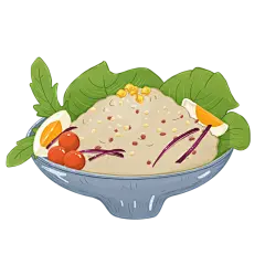 手绘-健康沙拉美食元素贴纸7