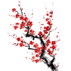 中国风水墨国画梅花