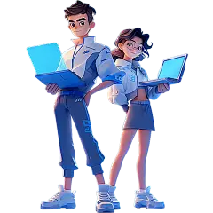 人物系列3D皮克斯科技双人人物贴纸