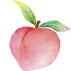 手绘风食物插画素材-桃子