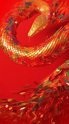 喜庆感生肖蛇年春节背景