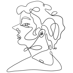 简约抽象人像素描-男