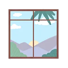 手绘风-家居用品贴纸-窗户