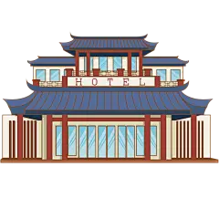 手绘-酒店建筑元素贴纸-SVG10