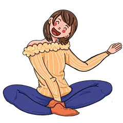 手绘-感恩节节日元素贴纸-女生5