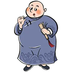 手绘-相声人物插画贴纸2