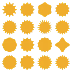 常规内容-促销系列扁平风橙色贴纸元素组合