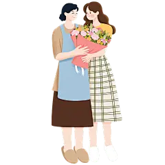 卡通感母亲节母女元素贴纸