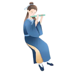 中国风-人物-吹笛男子