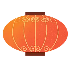 卡通感春节灯笼元素贴纸