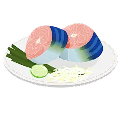 卡通风美食海鲜贴纸-鱼2