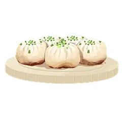 手绘中华小吃贴纸-生煎