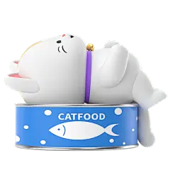 C4D宠物罐头插画元素贴纸5