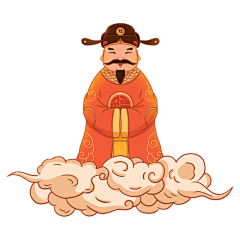 中国风小年灶王爷元素贴纸