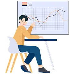 扁平-会议解说人物插画8