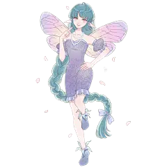 手绘可爱紫色翅膀精灵元素