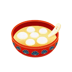 卡通感元宵节汤圆元素贴纸