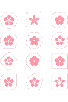 植物樱花插画花朵图标元素素材